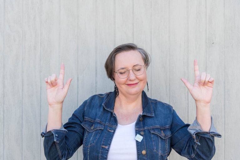 women being herself dancing in front of the camera